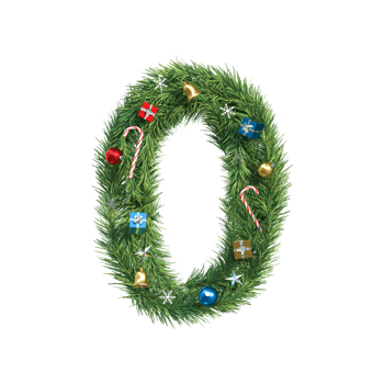 Christmas tree Number 0 png