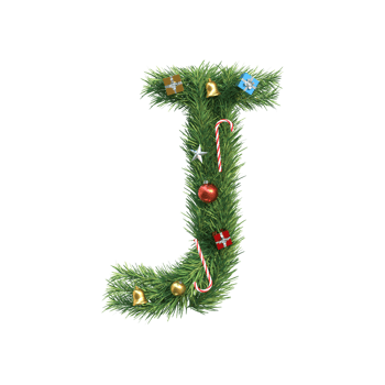 Christmas Alphabet letter J png