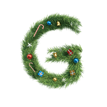 Christmas Alphabet letter G png