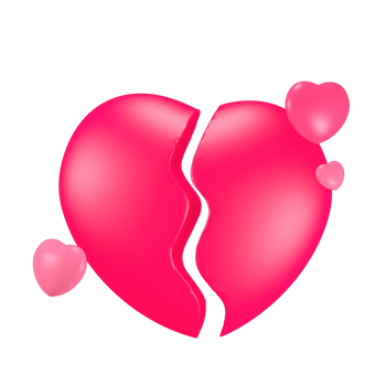 3d cute pink valentine's day icon broken heart png