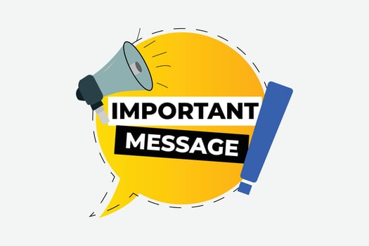 Vector important message with exclamation mark design