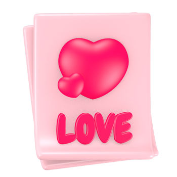3d cute pink valentine's day icon mail png