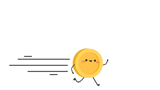 Coin character design. Glad. Coin and Smart phone cartoon vector. vector