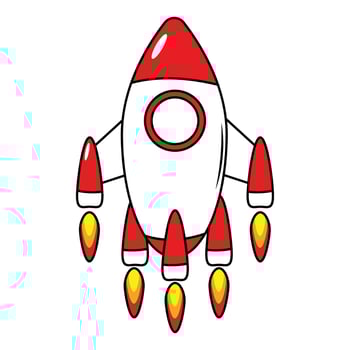 cute rocket illustration graphic vector