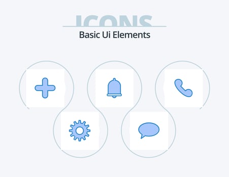Basic Ui Elements Blue Icon Pack 5 Icon Design. telephone. phone. new. sound. bell vector