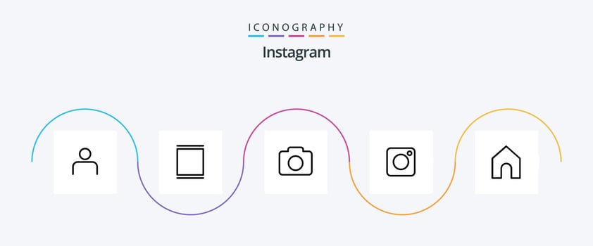 Instagram Line 5 Icon Pack Including instagram. social. timeline. photo. camera vector