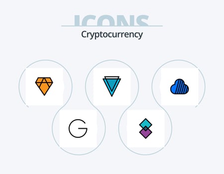 Cryptocurrency Line Filled Icon Pack 5 Icon Design. coin . charts . crypto currency. coin vector