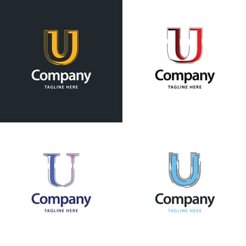 Letter U Big Logo Pack Design Creative Modern logos design for your business vector