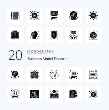 20 Finance Solid Glyph icon Pack like management asset crypto funds donation vector