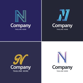 Letter N Big Logo Pack Design Creative Modern logos design for your business vector