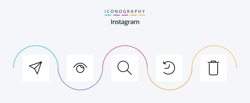 Instagram Line 5 Icon Pack Including . trash. search. sets. refresh vector