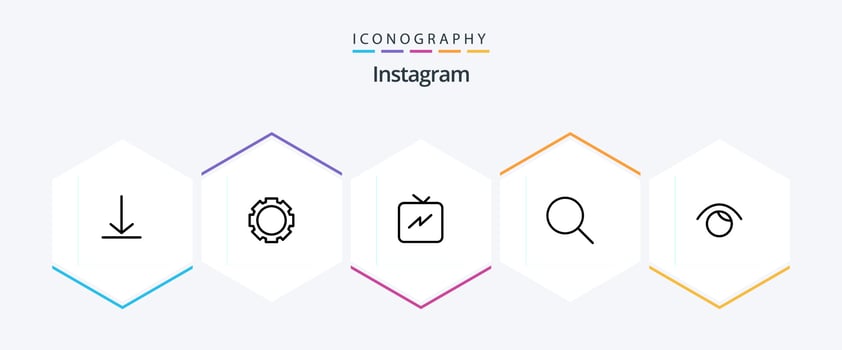 Instagram 25 Line icon pack including . twitter. refresh. watch. eye vector
