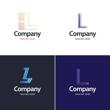 Letter L Big Logo Pack Design Creative Modern logos design for your business vector