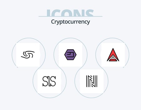 Cryptocurrency Line Filled Icon Pack 5 Icon Design. coin . crypto . crypto currency. coin vector