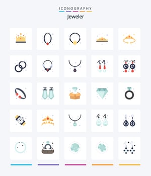 Creative Jewellery 25 Flat icon pack  Such As fashion. accessory. pendant. accessorize. jewelry vector