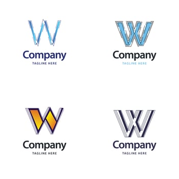 Letter W Big Logo Pack Design Creative Modern logos design for your business vector