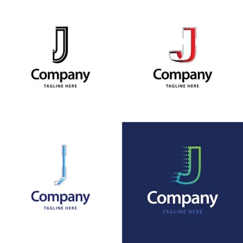 Letter J Big Logo Pack Design Creative Modern logos design for your business vector