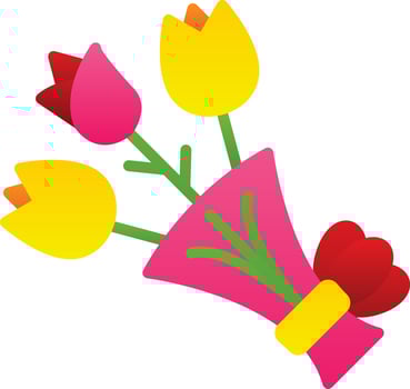 Flower Bouquet Vector Icon Design