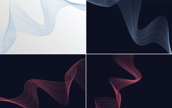 Wave curve abstract vector background pack for a stylish and elegant look