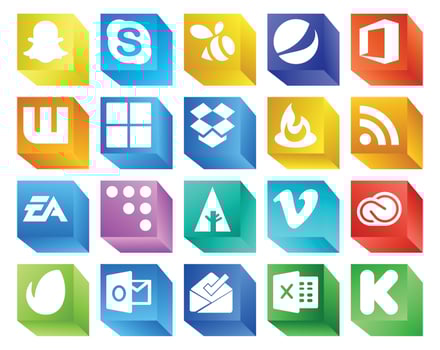 20 Social Media Icon Pack Including video forrst dropbox coderwall ea vector