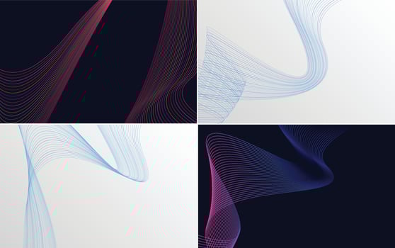 Collection of geometric minimal lines pattern set vector