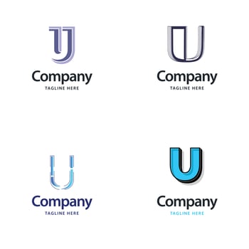 Letter U Big Logo Pack Design Creative Modern logos design for your business vector