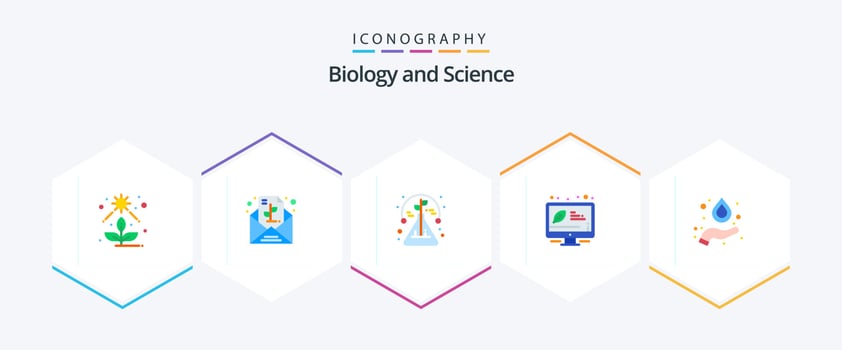 Biology 25 Flat icon pack including hydrogen. energy. plant. efficient. desktop vector