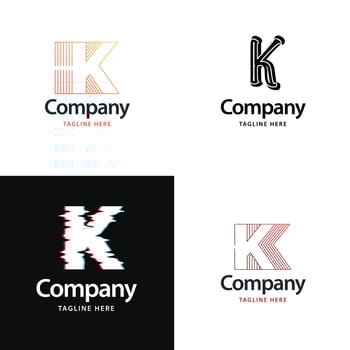 Letter K Big Logo Pack Design Creative Modern logos design for your business vector
