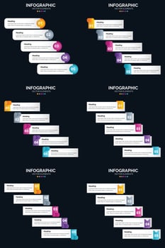 Elevate your presentation with stunning vector infographics from our pack.