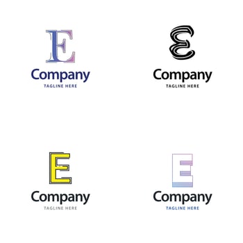Letter E Big Logo Pack Design Creative Modern logos design for your business vector