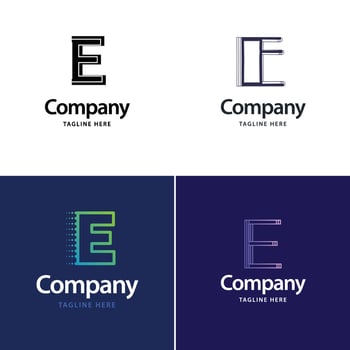 Letter E Big Logo Pack Design Creative Modern logos design for your business vector