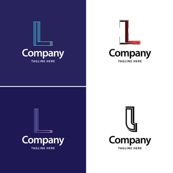 Letter L Big Logo Pack Design Creative Modern logos design for your business vector