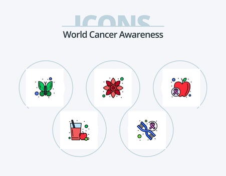 World Cancer Awareness Line Filled Icon Pack 5 Icon Design. cancer. protect. genetics. arrow. green vector