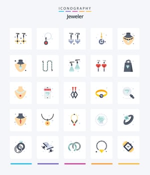 Creative Jewellery 25 Flat icon pack  Such As jewelry. chain. accessory. gold. nacklace vector