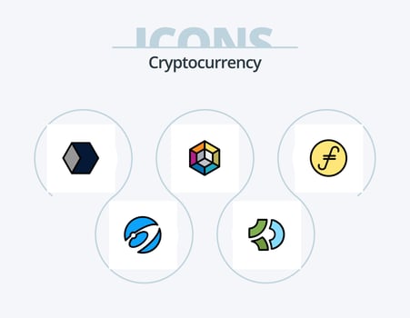 Cryptocurrency Line Filled Icon Pack 5 Icon Design. crypto . asch . crypto . crypto vector