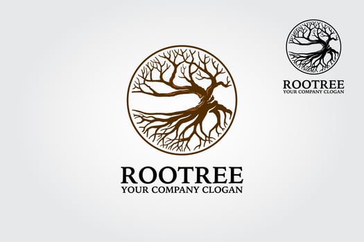 Root Tree Logo Template Features. The logo a tree depicts as growth symbol, strength, ecology.  This logo is modern, clean and simple. vector