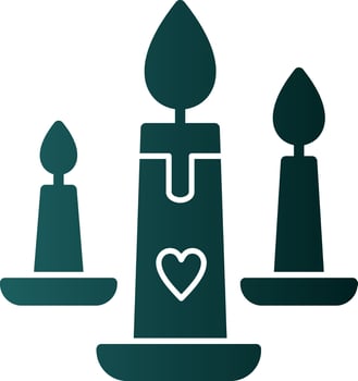 Wedding Candle Vector Icon Design