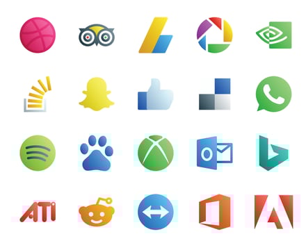20 Social Media Icon Pack Including xbox spotify question whatsapp like vector