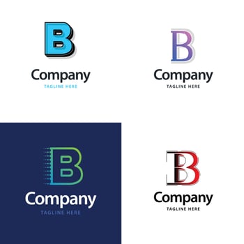 Letter B Big Logo Pack Design Creative Modern logos design for your business vector