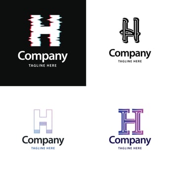 Letter H Big Logo Pack Design Creative Modern logos design for your business vector