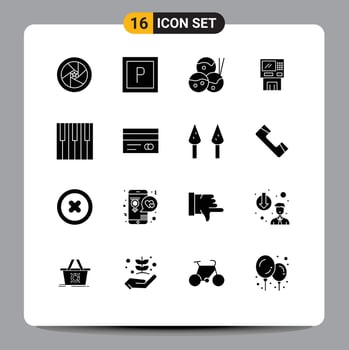 16 Creative Icons Modern Signs and Symbols of money finance japanese dispenser cash Editable Vector Design Elements