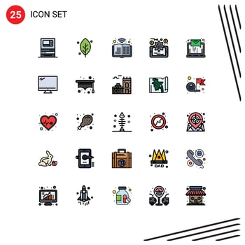 25 Creative Icons Modern Signs and Symbols of letter online evaluation spring data management signal Editable Vector Design Elements