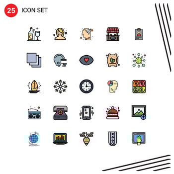 Stock Vector Icon Pack of 25 Line Signs and Symbols for application play human game ticket office Editable Vector Design Elements