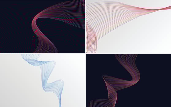 Wave curve abstract vector backgrounds for a stylish and professional look