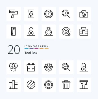 20 Tools Line icon Pack like pattern funnel tools and utensils liter symbol vector