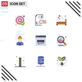 Stock Vector Icon Pack of 9 Line Signs and Symbols for constructor industry file worker love Editable Vector Design Elements