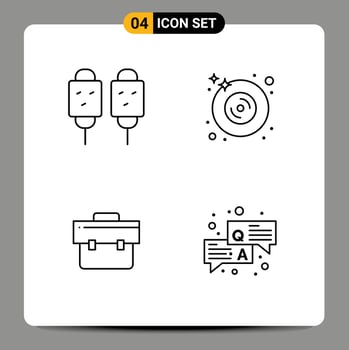 4 Creative Icons Modern Signs and Symbols of corn bag fried dvd business Editable Vector Design Elements