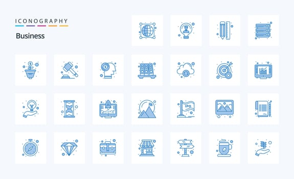 25 Business Blue icon pack vector