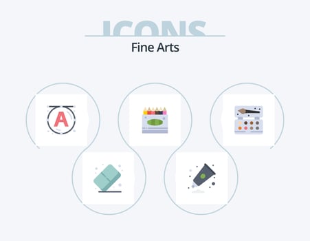 Fine Arts Flat Icon Pack 5 Icon Design. paint. art. font. paint. art vector