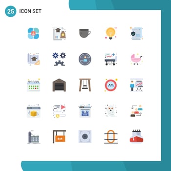 Stock Vector Icon Pack of 25 Line Signs and Symbols for document light mortgage idea basic Editable Vector Design Elements